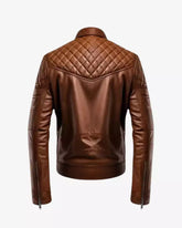 Men's Brown Cafe Racer Moto Jacket